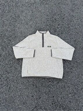 LL Bean Sweater Fleece Pullover 298050 Snap T Slightly Fitted Grey Size L NWOT